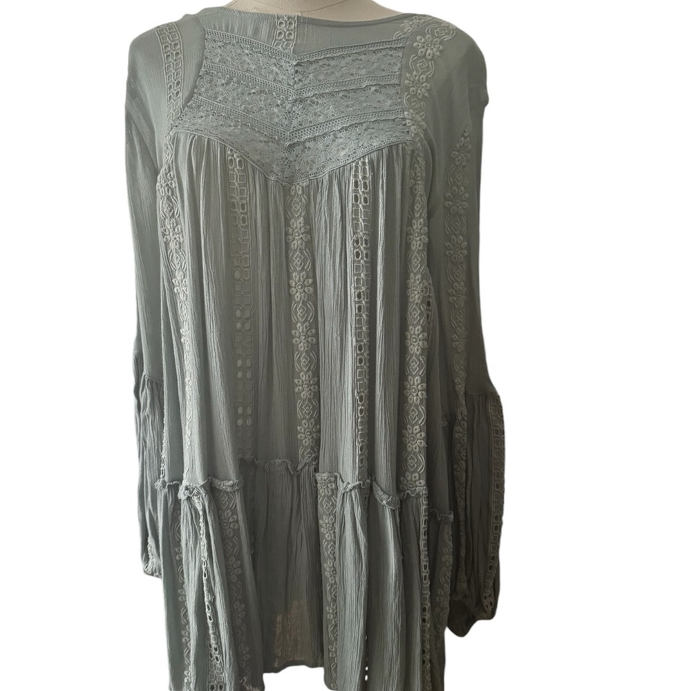 Free People | Kiss Kiss Tunic Dress in Mint Teal Green Sz. s